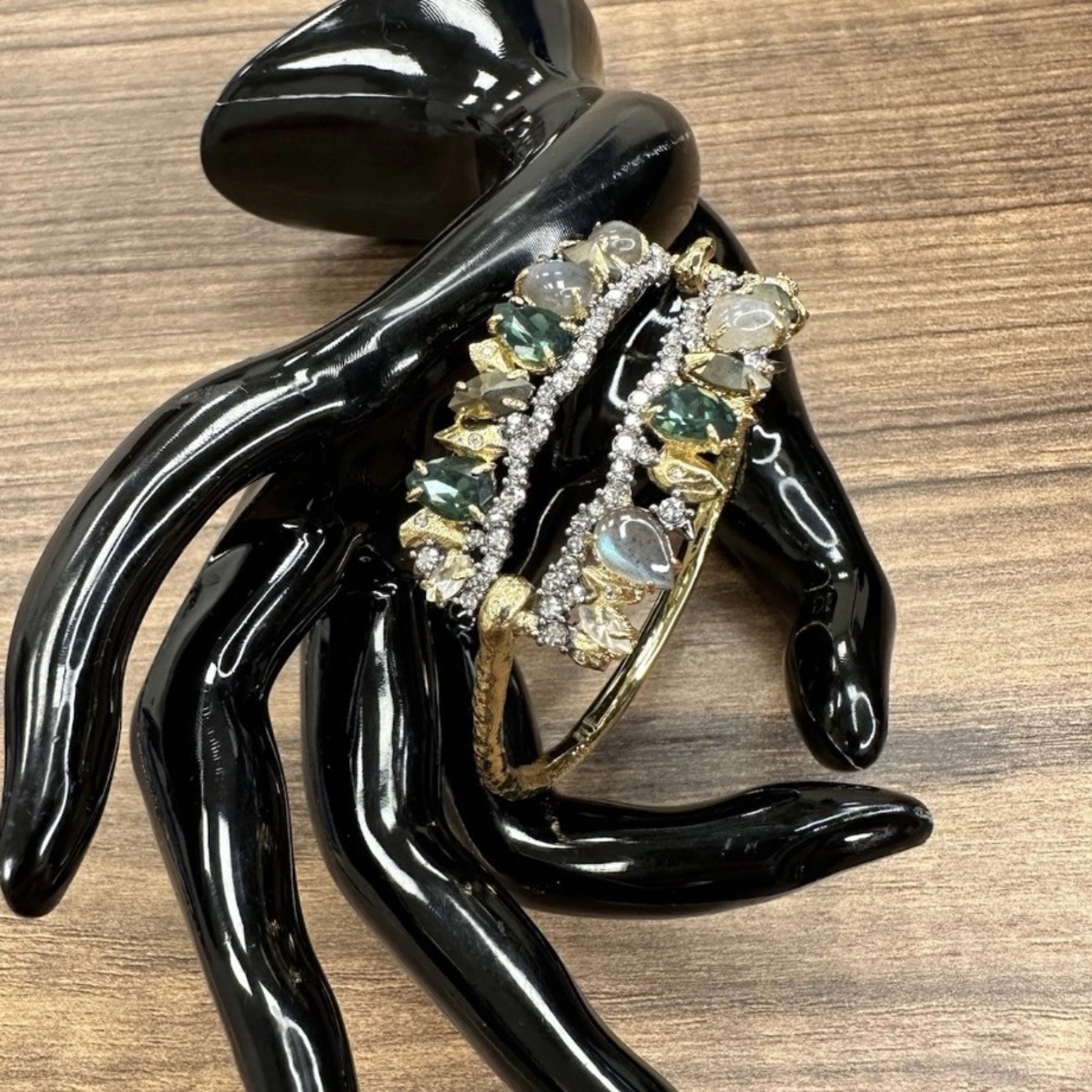 Alexis Bittar Multicolor Swarovski Crystal Bracelet in gold tone setting - Picture 5 of 11
